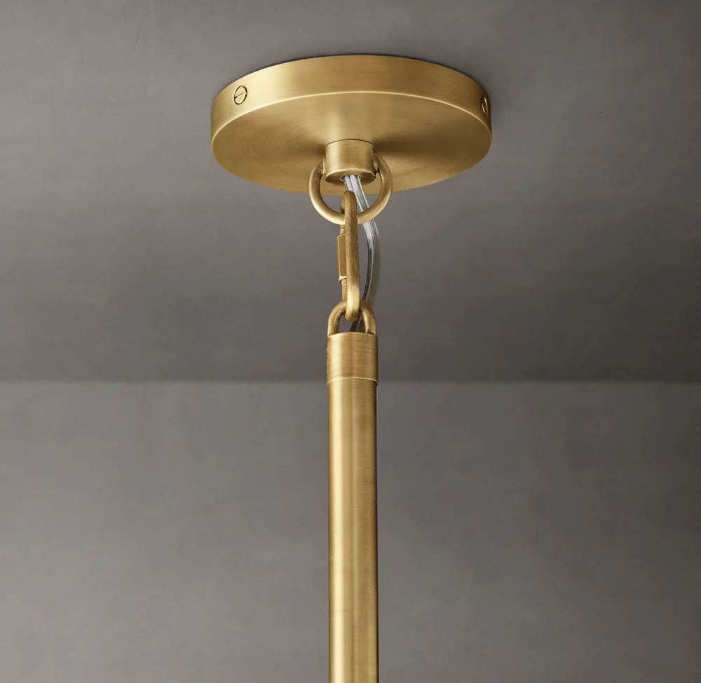 Villa Lobby Krystalllysekrone Antik Messing Pendel Hengende Lampe For Living Room detaljer