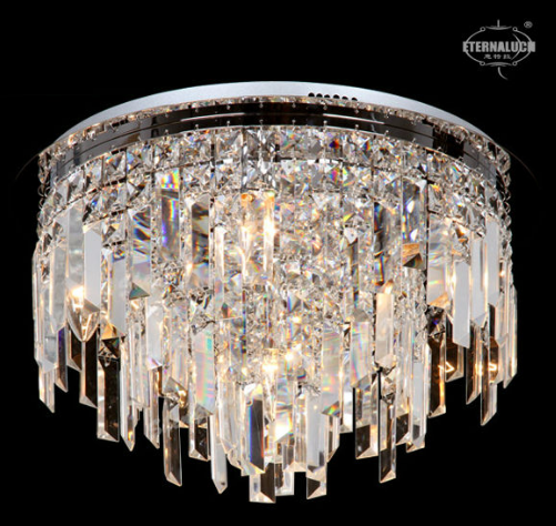 Lampu siling kristal bulat moden untuk pembekal ETL60449 bilik tidur