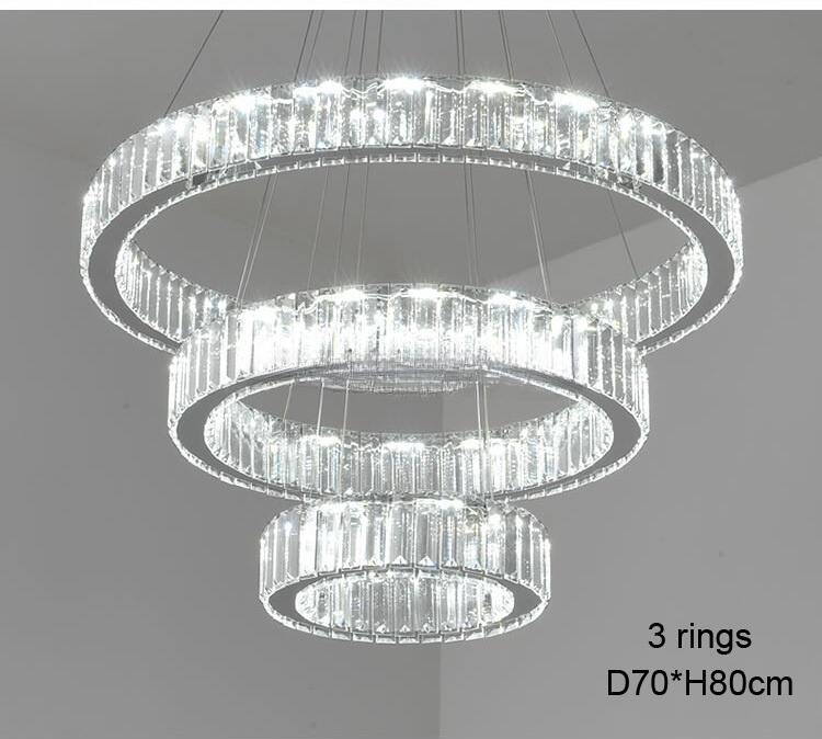 Modern Crystal Pendant Lights Round Ring LED Chandelier Hanging Lights Home Villa Staircase Chandeliers For Hotel Lobby Project details