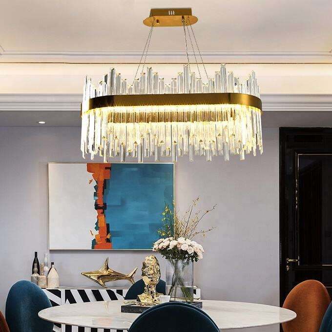 Modern Hotel Villa E14 Round Ring Glass LED Pendant Chandelier For Restaurant details