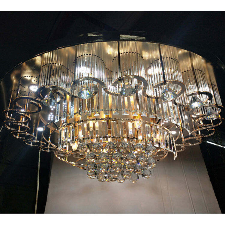Luxury Large Gold Crystal Chandelier Ceiling Light For Hotel Villa Living Room manufacture