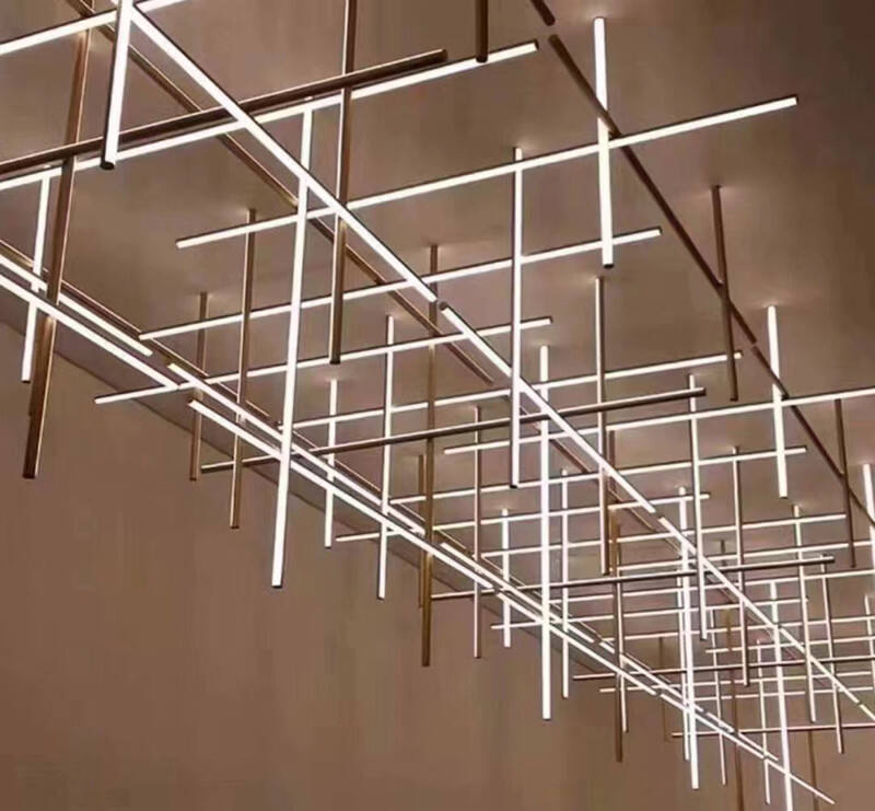 Crossed Aluminum Pendant Light Modern Designer High Ceiling LED Hanging Lights For Living Room Villa supplier