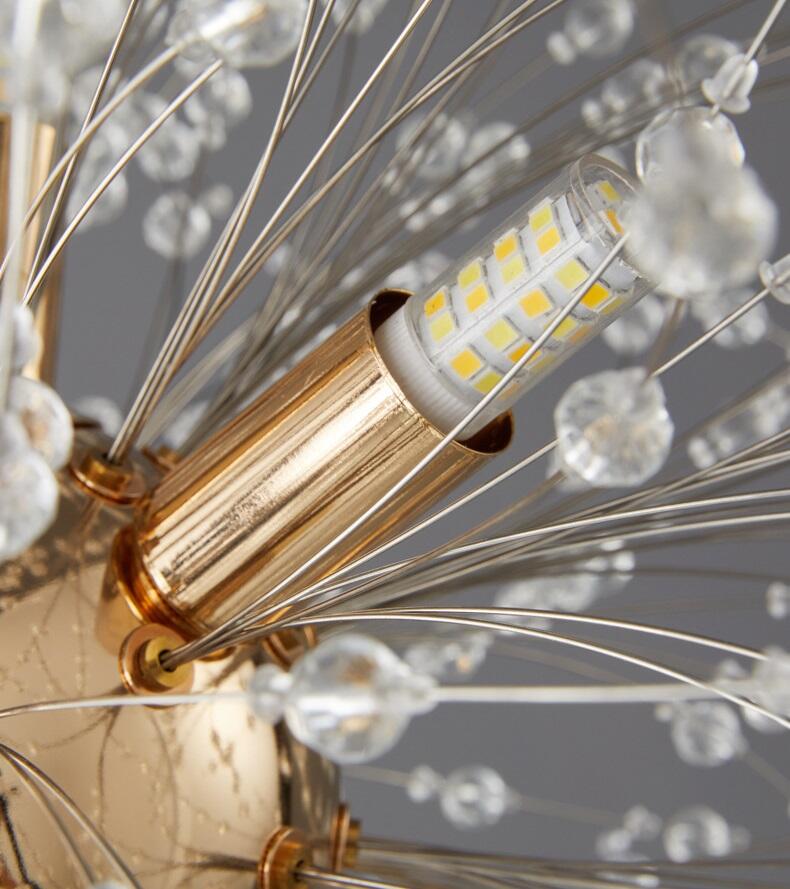 Modern Nordic Luxury Decorative Crystal Dandelion Dining Room LED Crystal Chandeliers Pendant Lights supplier