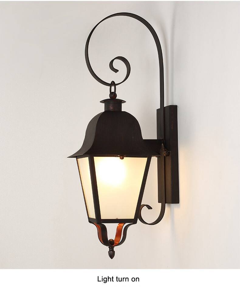 Hotel Villa Corridor LED Garden Wall Lamp Outdoor E27 Black Wall Sconce Light factory