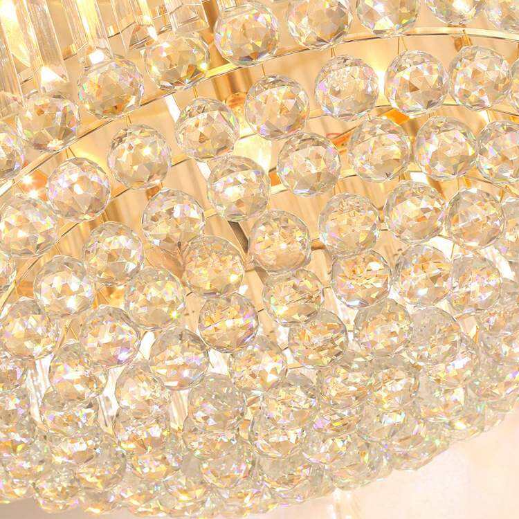 Luxury Large Gold Crystal Chandelier Ceiling Light For Hotel Villa Living Room details