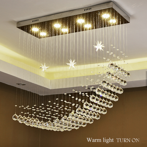 Siling Kristal moden lampu LED tangga lampu kandil kristal untuk kilang ETL86100 hotel