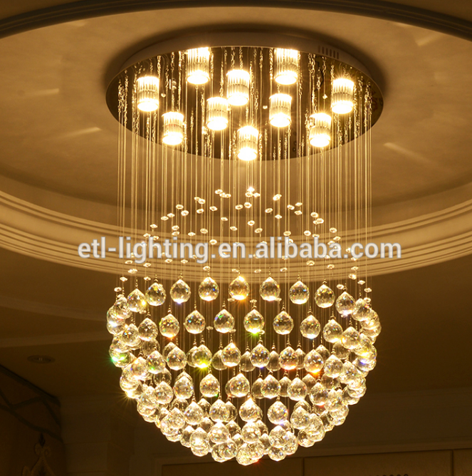 Modern round crystal ceiling lamps for bedroom ETL60449 details