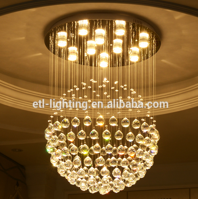 Lampu siling kristal bulat moden untuk butiran ETL60449 bilik tidur