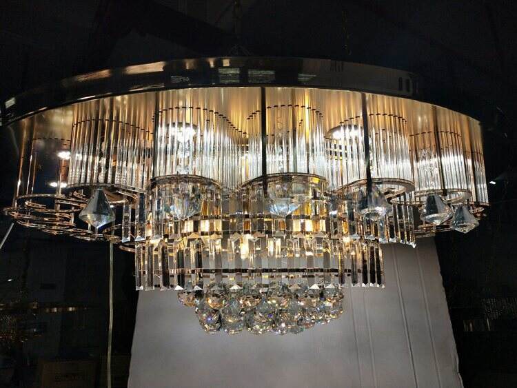 Luxury Large Gold Crystal Chandelier Ceiling Light For Hotel Villa Living Room supplier