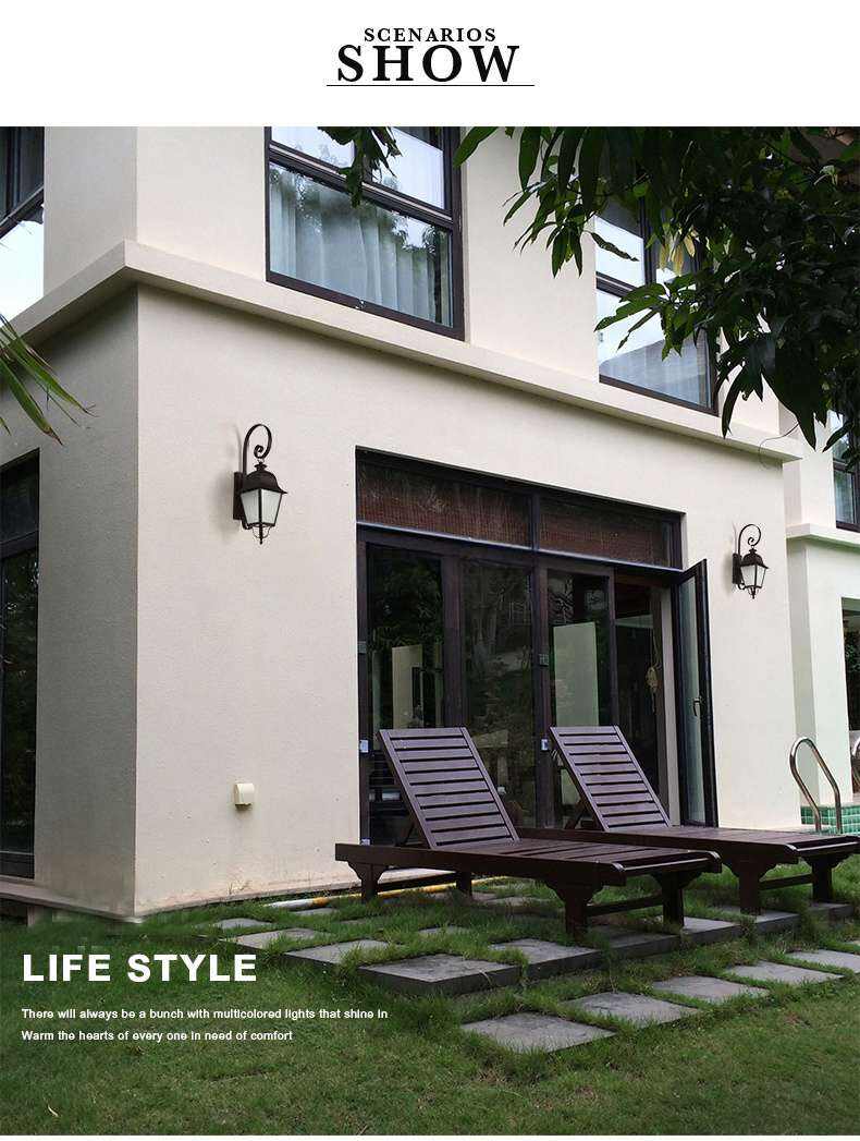 Hotel Villa Corridor LED Garden Wall Lamp Outdoor E27 Black Wall Sconce Light factory