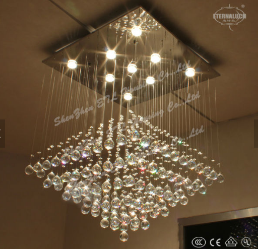 Siling Kristal moden lampu LED tangga lampu kandil kristal untuk kilang ETL86100 hotel