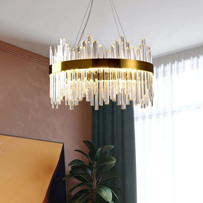 Modern Hotel Villa E14 Round Ring Glass LED Pendant Chandelier For Restaurant supplier