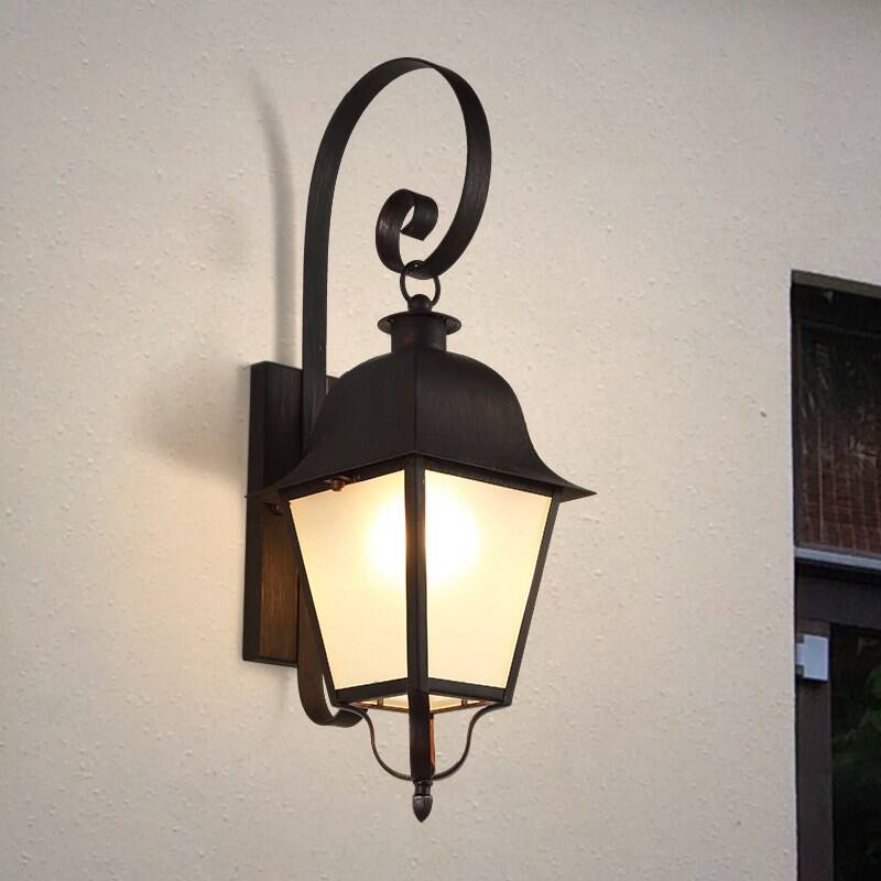Hotel Villa Corridor LED Garden Wall Lamp Outdoor E27 Black Wall Sconce Light manufacture