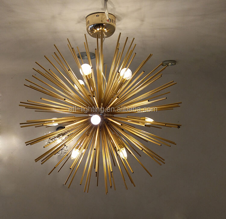 Globe or suspension lampe en aluminium rond or lustre suspension pour maison hôtel salon usine