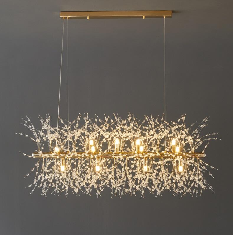 Modern Nordic Luxury Decorative Crystal Dandelion Dining Room LED Crystal Chandeliers Pendant Lights manufacture