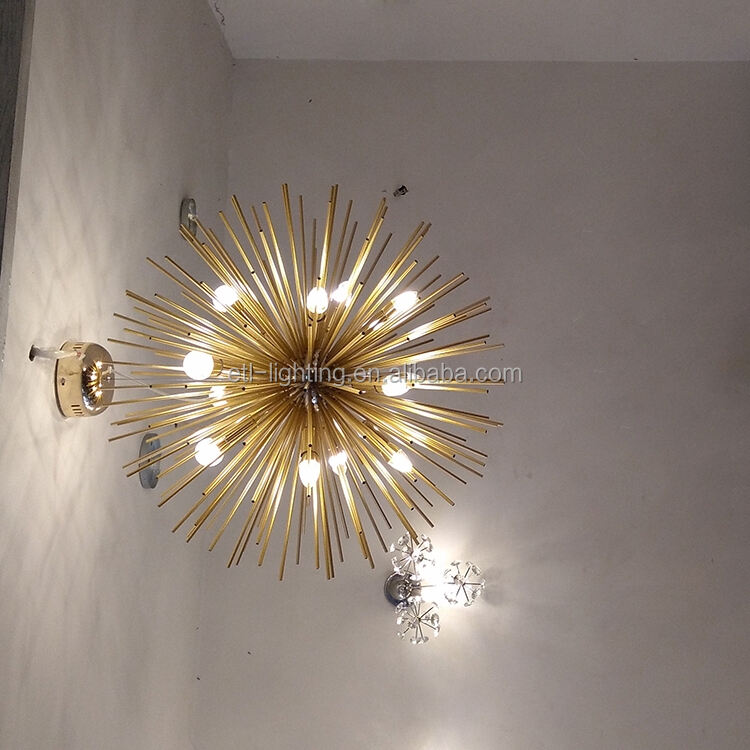 Globe or suspension lampe en aluminium rond or lustre suspension pour maison hôtel salon fournisseur