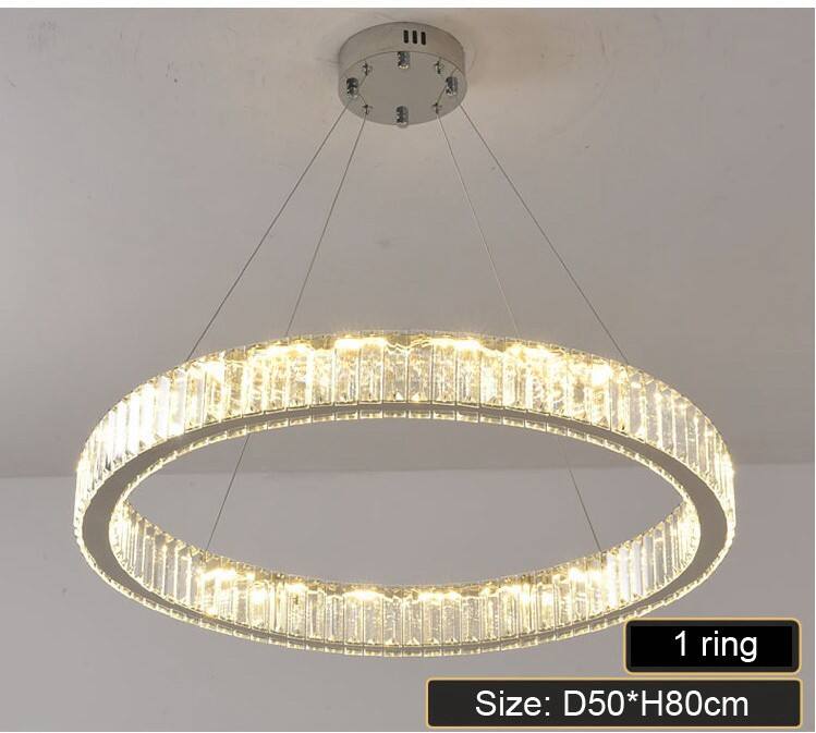 Modern Crystal Pendant Lights Round Ring LED Chandelier Hanging Lights Home Villa Staircase Chandeliers For Hotel Lobby Project factory