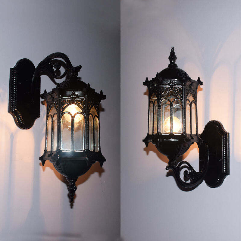 Vintage Aluminum Outdoor Wall Light E27 Garden LED Wall Sconce Lamps For Villa Decoration details