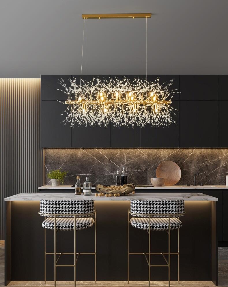 Modern Nordic Luxury Decorative Crystal Dandelion Dining Room LED Crystal Chandeliers Pendant Lights details