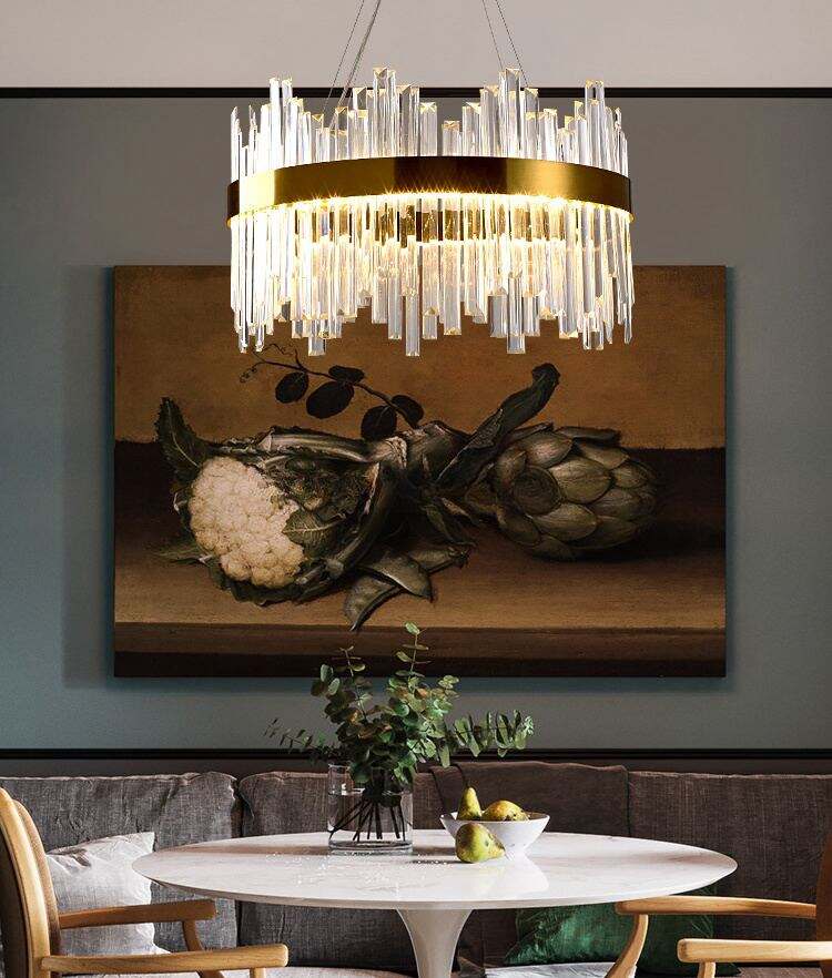 Modern Hotel Villa E14 Round Ring Glass LED Pendant Chandelier For Restaurant factory
