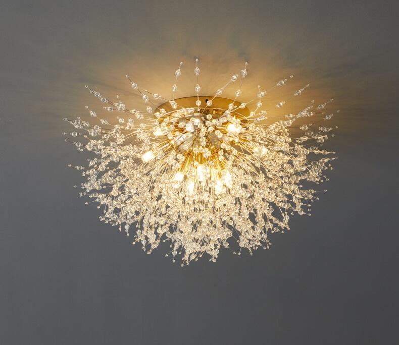 Modern Nordic Luxury Decorative Crystal Dandelion Dining Room LED Crystal Chandeliers Pendant Lights manufacture