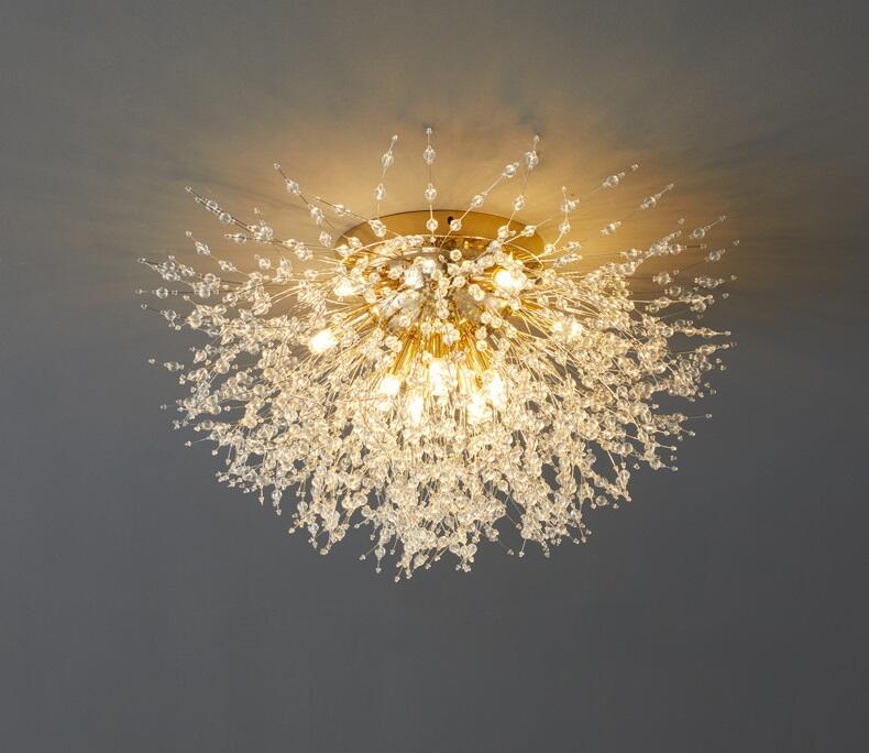 Modern Nordic Luxury Decorative Crystal Dandelion Dining Room LED Crystal Chandeliers Pendant Lights manufacture