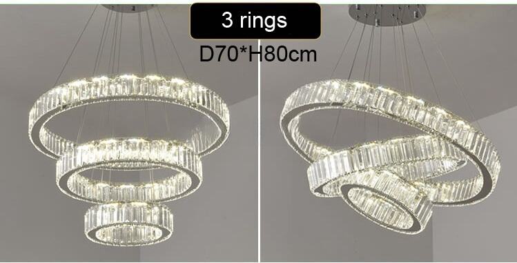 Modern Crystal Pendant Lights Round Ring LED Chandelier Hanging Lights Home Villa Staircase Chandeliers For Hotel Lobby Project details