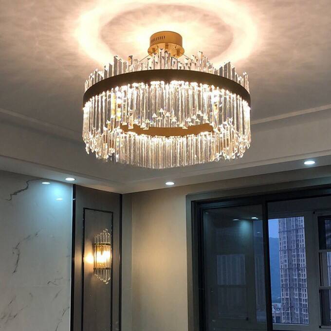 Modern Hotel Villa E14 Round Ring Glass LED Pendant Chandelier For Restaurant supplier