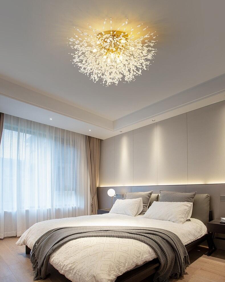 Modern Nordic Luxury Decorative Crystal Dandelion Dining Room LED Crystal Chandeliers Pendant Lights factory
