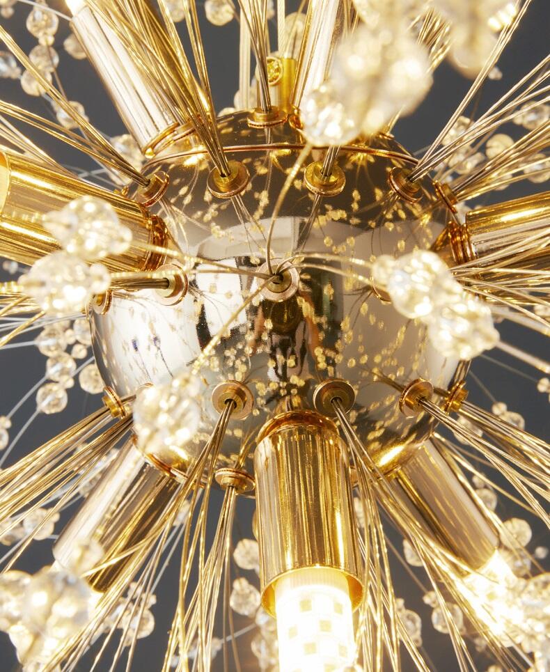 Modern Nordic Luxury Decorative Crystal Dandelion Dining Room LED Crystal Chandeliers Pendant Lights manufacture