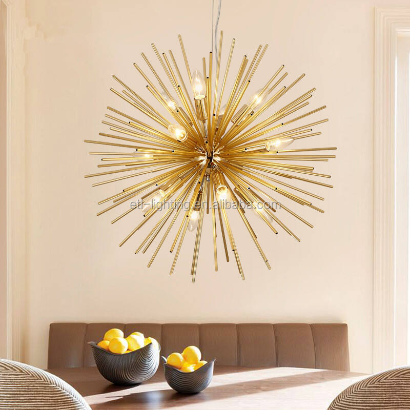 Globe or suspension lampe en aluminium rond or lustre suspension pour la maison hôtel salon fabrication