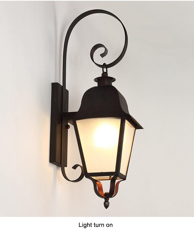 Hotel Villa Corridor LED Garden Wall Lamp Outdoor E27 Black Wall Sconce Light factory
