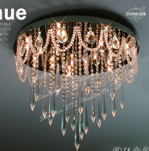 Lampu siling kristal bulat moden untuk pembuatan ETL60449 bilik tidur