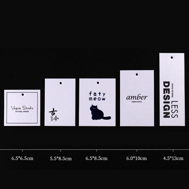 product custom design brand logo transparent clothing tags labels custom hang tags wholesale clothing garment price card-9