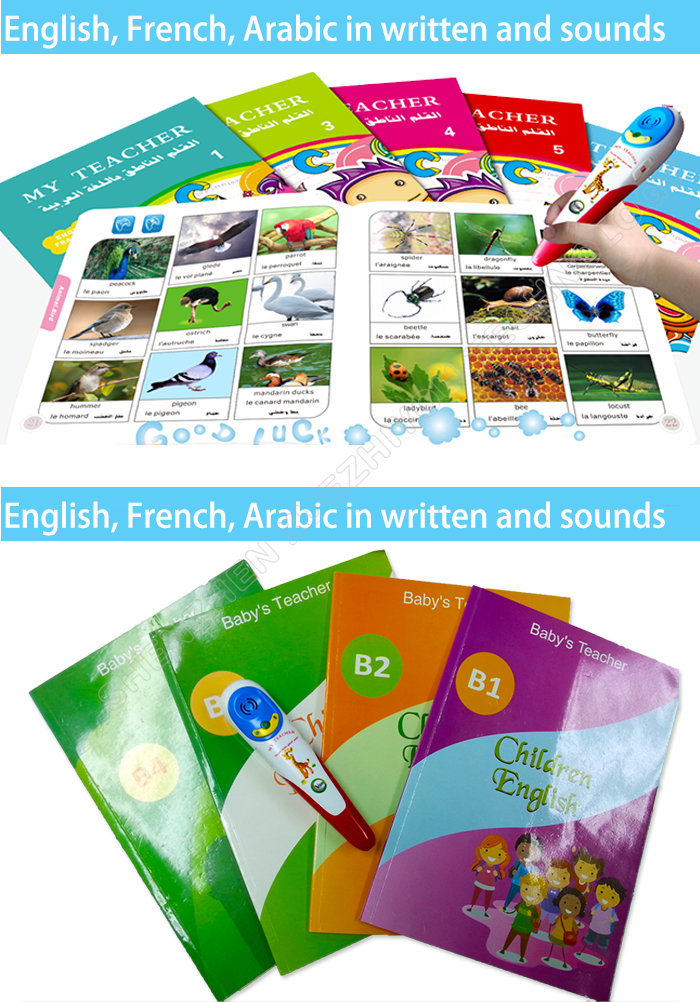 ABS Plastic Eco-friendly Read Pen Learning Toy for Kids English Audio Books Magic Talking Pen