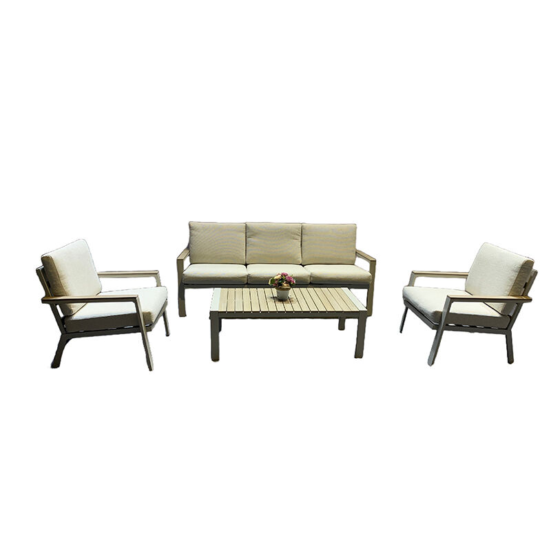 product 4pcs aluminium patio furniture outdoor furniture aluminium garden sofa set with coffee table-5