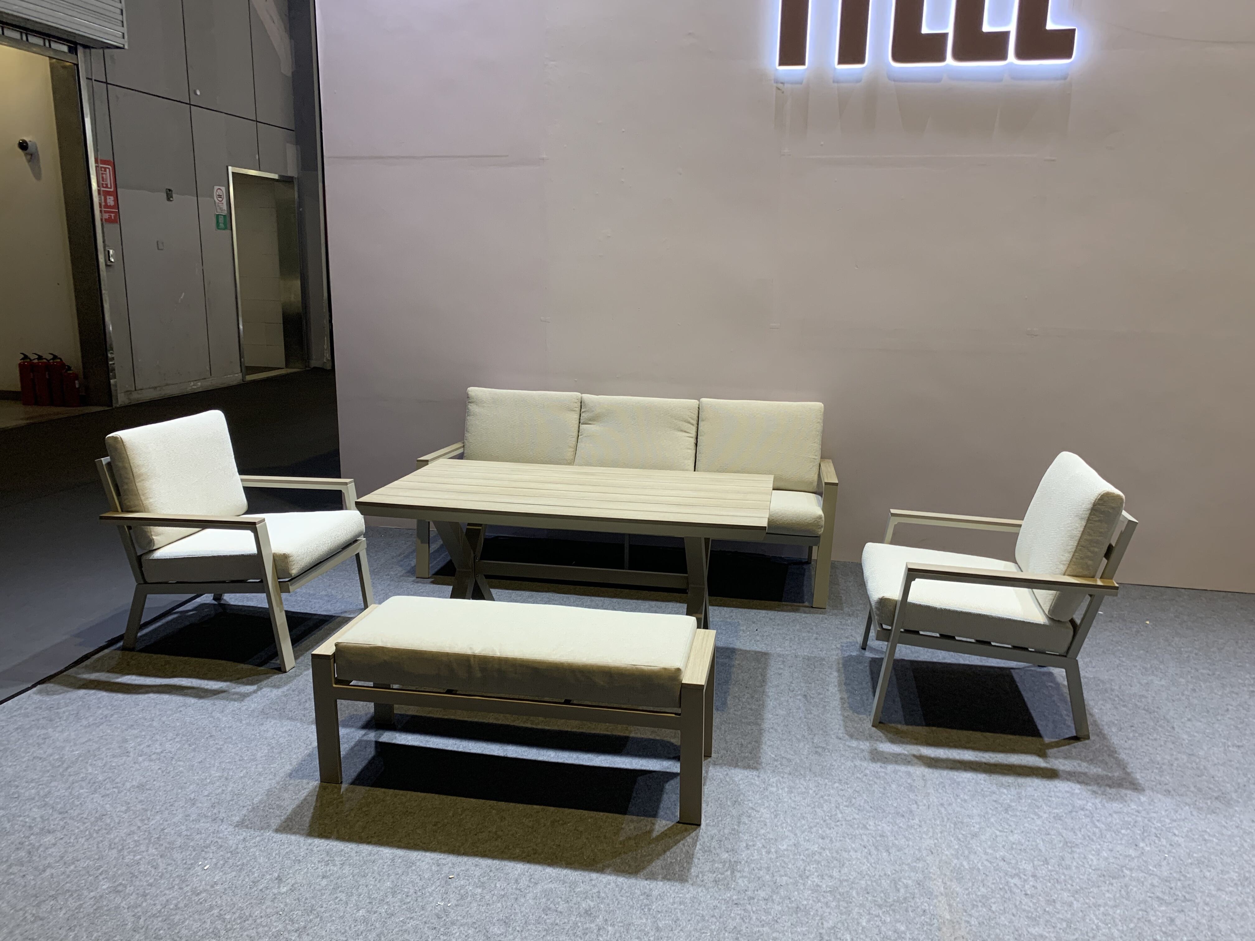 product 4pcs aluminium patio furniture outdoor furniture aluminium garden sofa set with coffee table-8