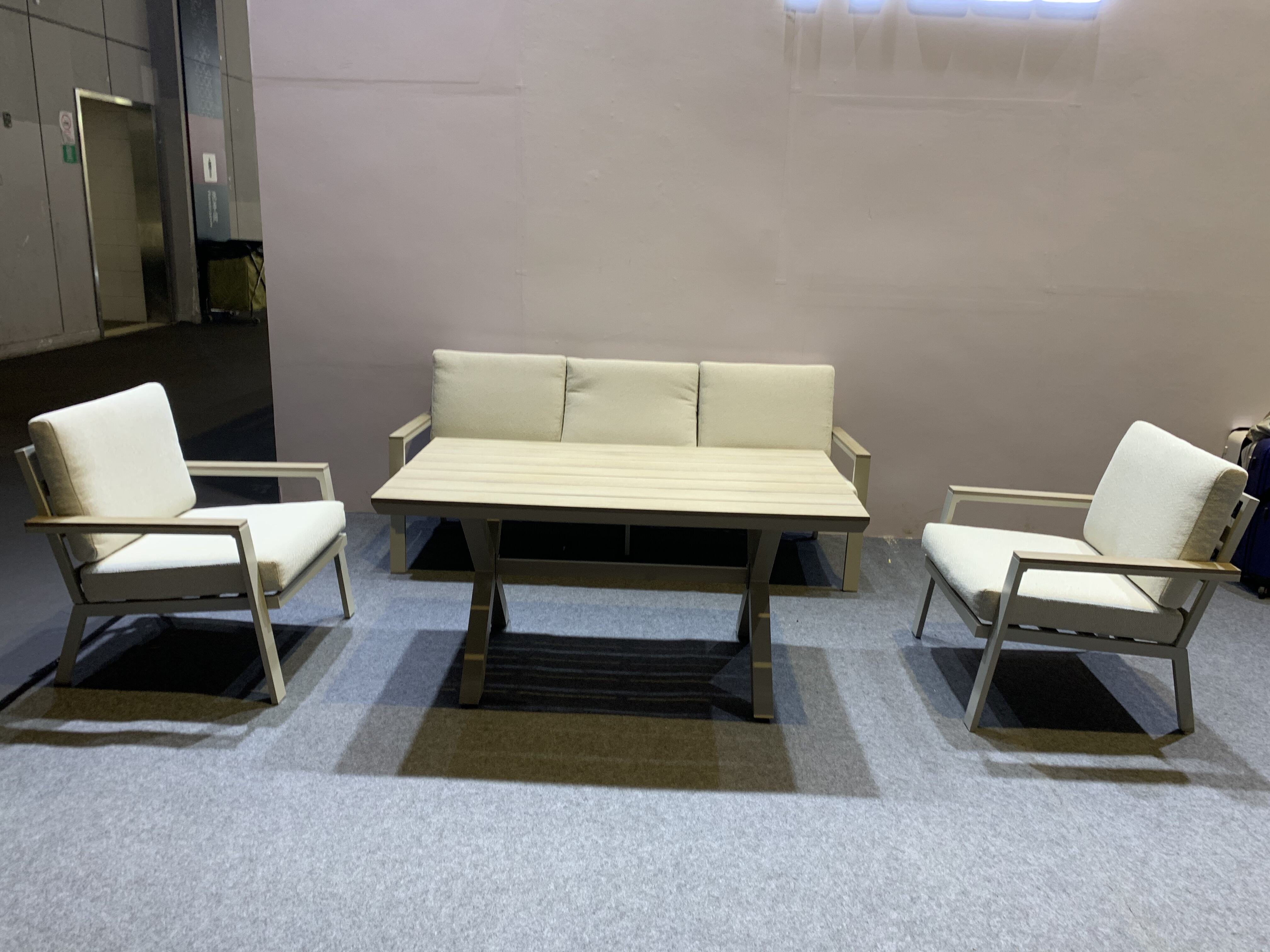 product 4pcs aluminium patio furniture outdoor furniture aluminium garden sofa set with coffee table-3