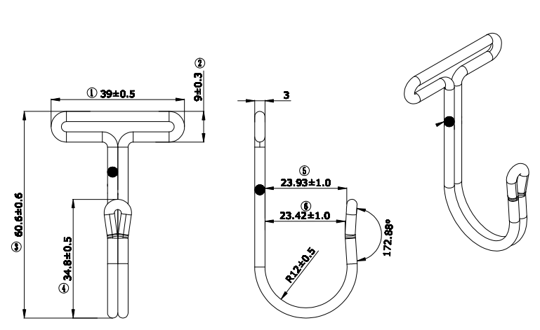 Hongsheng Stock Product Metal Wrought Carbon Steel Wire Forming Small J Shape Expansion Hooks supplier