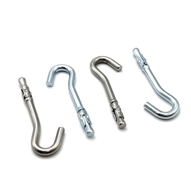 Hongsheng Stock Product Metal Wrought Carbon Steel Wire Forming Small J Shape Expansion Hooks manufacture