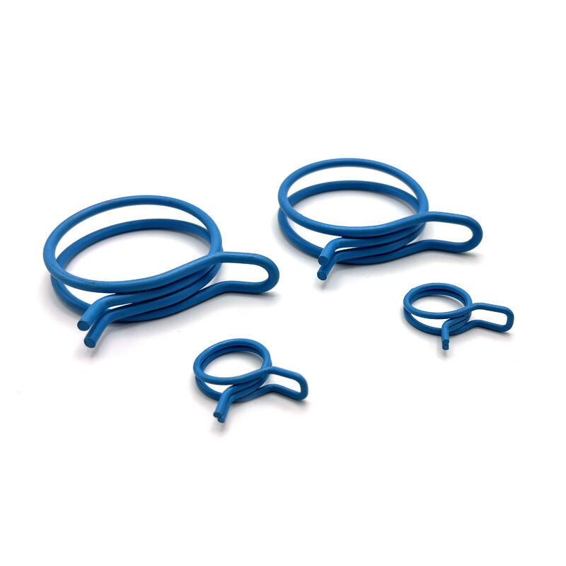CE ISO Factory Double Blue Stainless Steel Wire Spring Hose Clamp Clip supplier