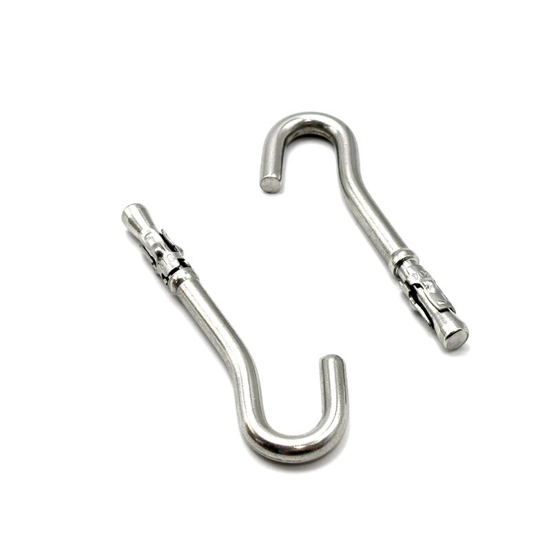 Hongsheng Stock Product Metal Wrought Carbon Steel Wire Forming Small J Shape Expansion Hooks manufacture