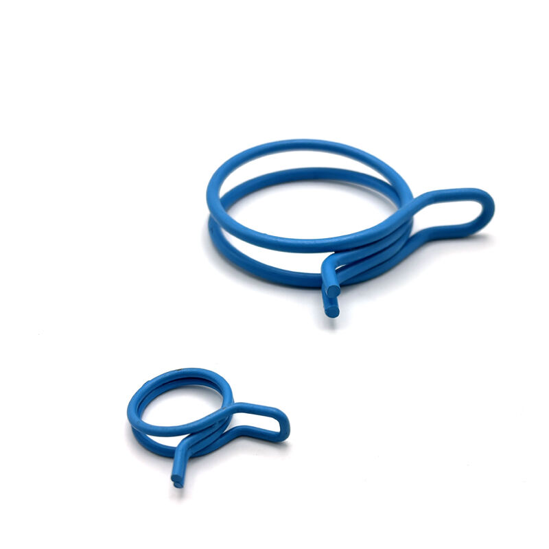 CE ISO Factory Double Blue Stainless Steel Wire Spring Hose Clamp Clip details
