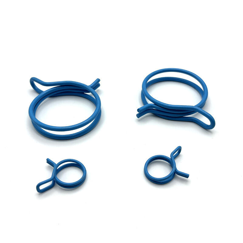 CE ISO Factory Double Blue Stainless Steel Wire Spring Hose Clamp Clip factory