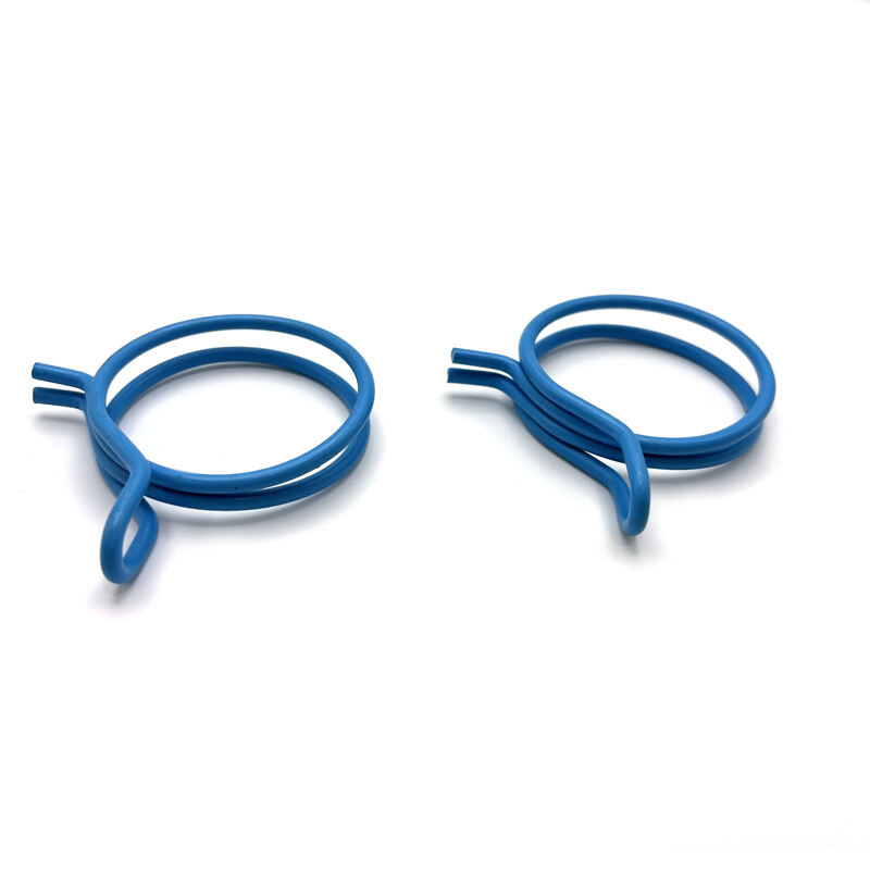 CE ISO Factory Double Blue Stainless Steel Wire Spring Hose Clamp Clip manufacture