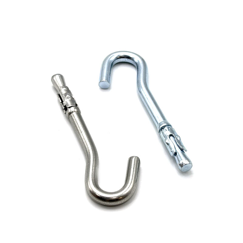 Hongsheng Stock Product Metal Wrought Carbon Steel Wire Forming Small J Shape Expansion Hooks manufacture