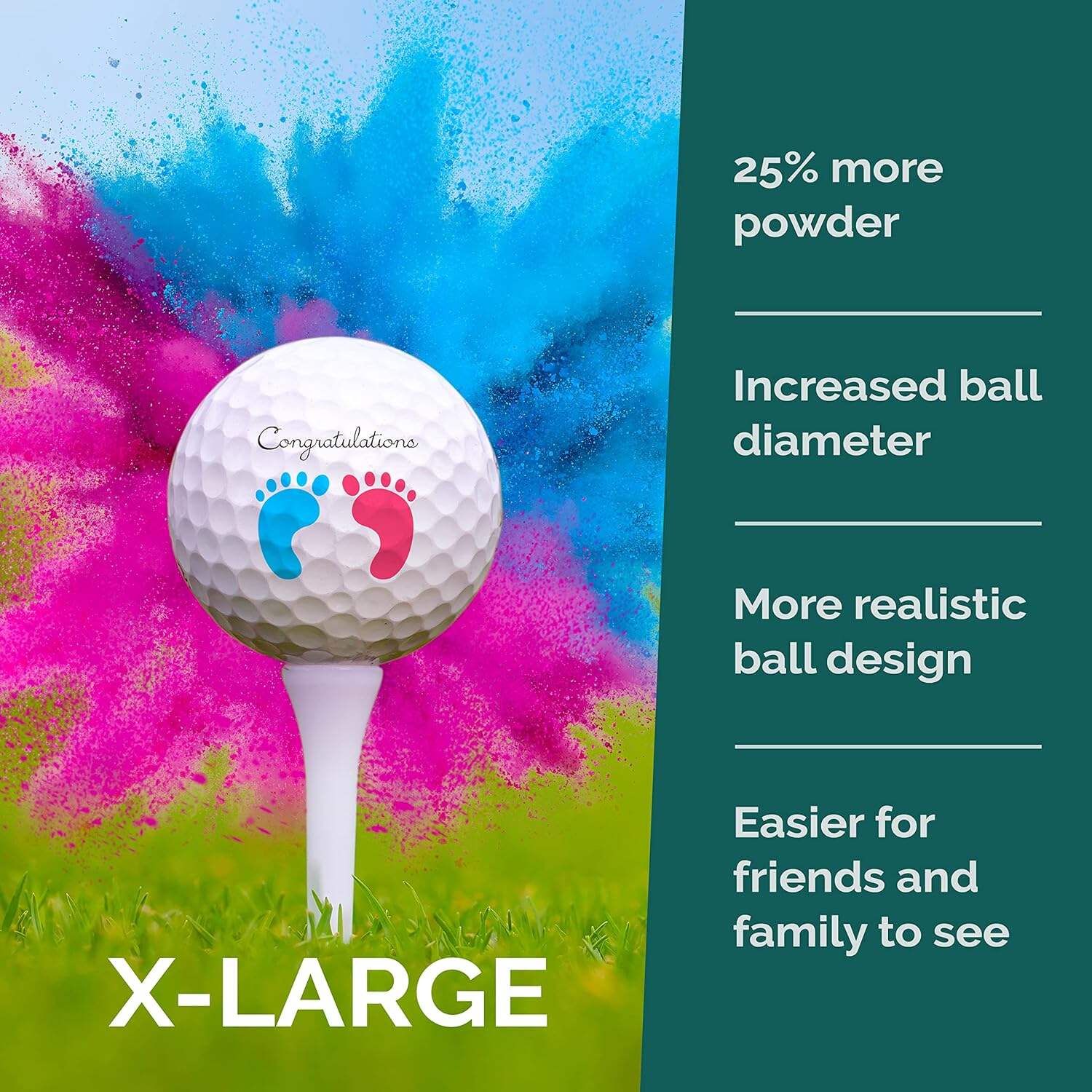 product gender reveal exploding golf balls set for gender reveal parties pink and blue balls with footprints-7