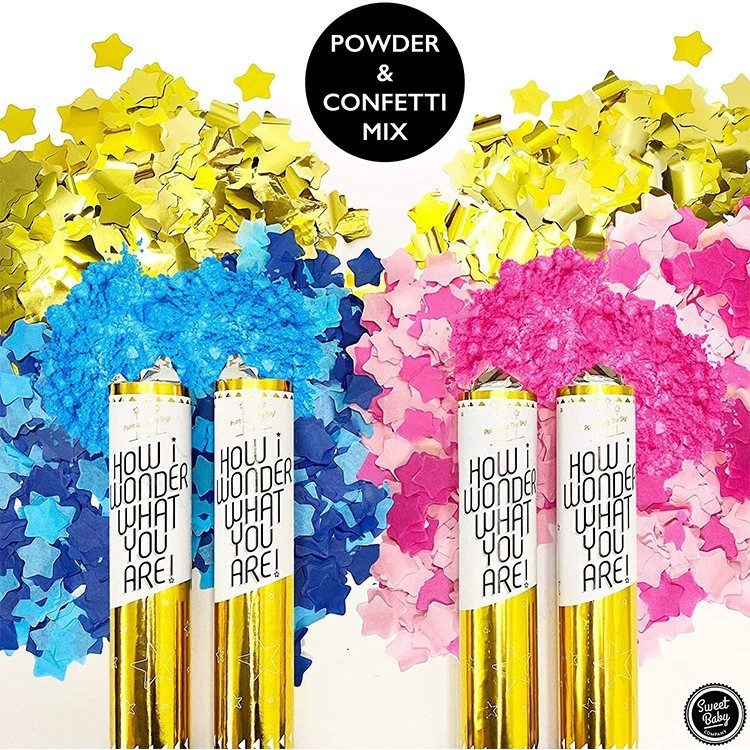 product gender reveal confetti powder cannon biodegradable boy blue and girl pink gender reveal poppers-2