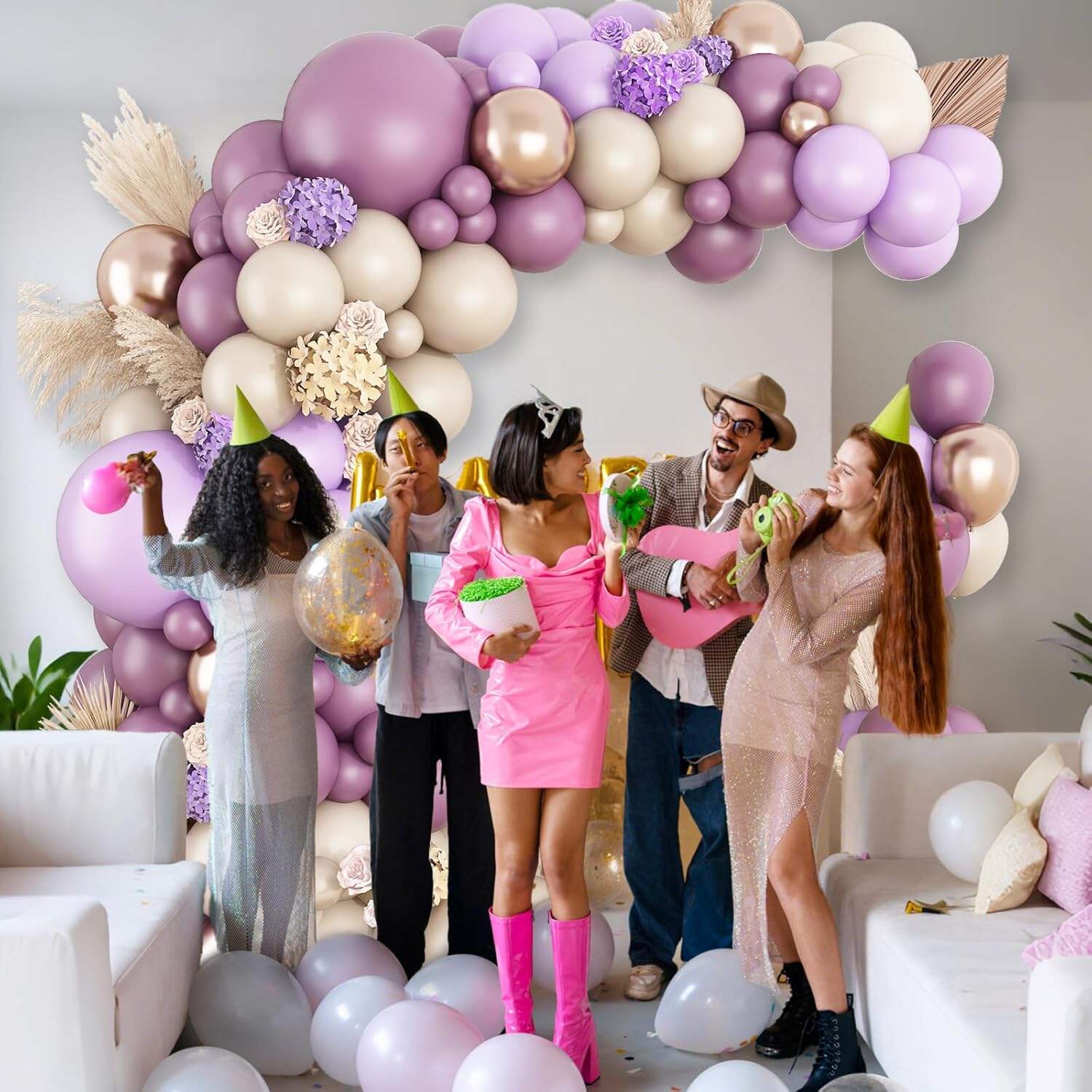product dusty purple balloon arch kit purple metallic champagne gold balloons for birthday wedding party decoration-2