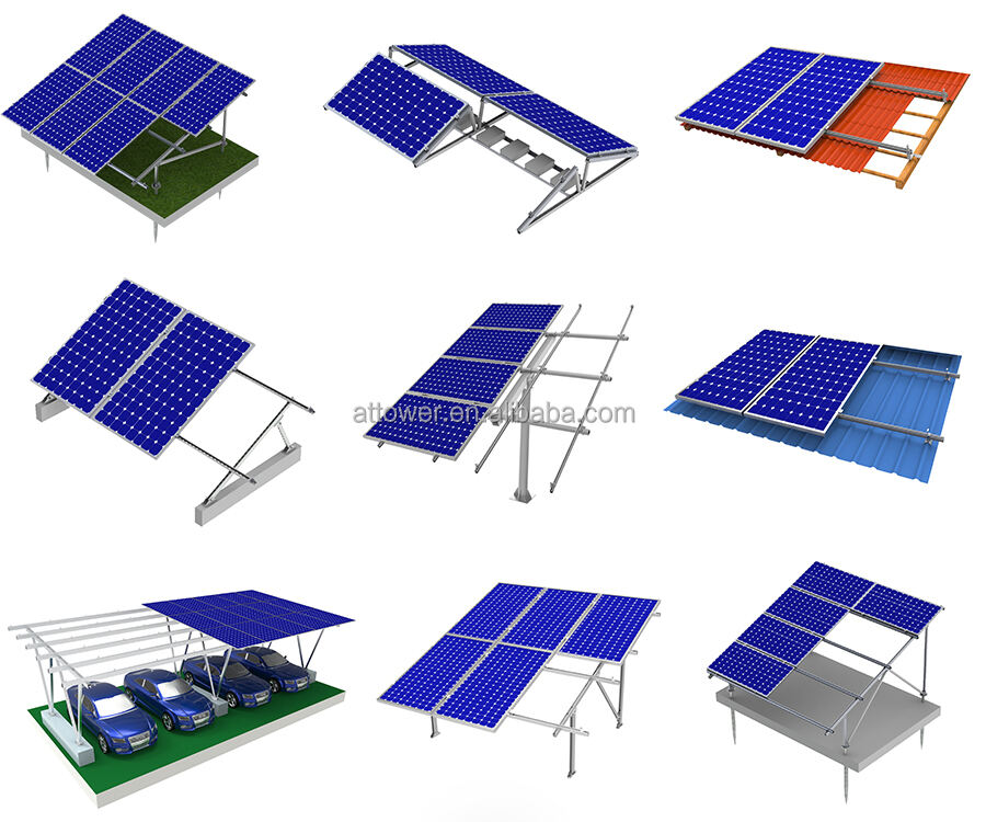 Waterproof Aluminum Solar Panel Carport Photovoltaic Support System manufacture